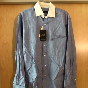New Tasso Elba Checked Dress Shirt
